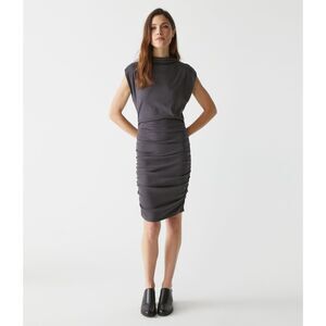 Michael Stars Gia Ribbed Power Shoulder Dress |‎ Size S
